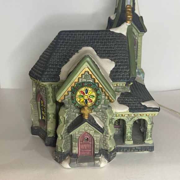 2002 Christmas Streets Church Collection Porcelain House Lighted Window - Picture 11 of 16